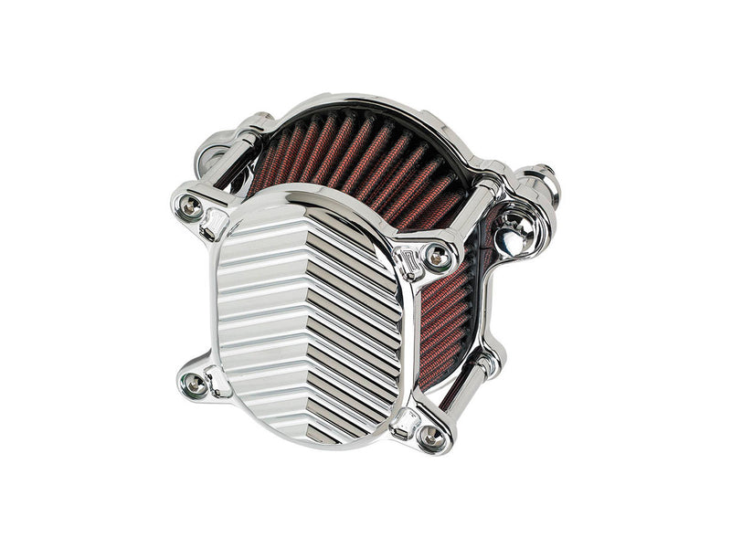 Omega V-Fin Air Cleaner Chrome For 07-20 Sportster