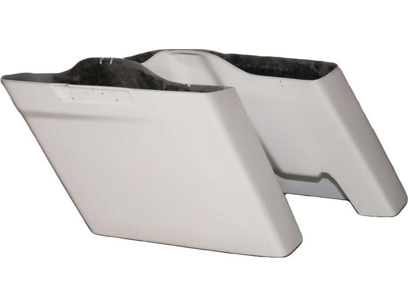 Stretched Saddlebag Kit With Dual Exhaust Cutout White