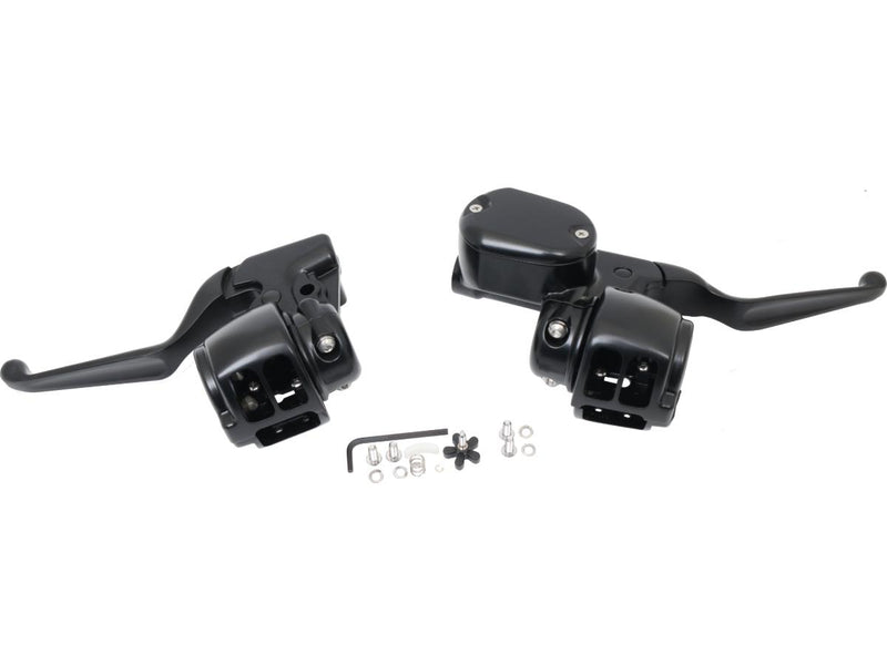 Cable Clutch Non-Abs Single Disc Handlebar Control Kit Black - 1/2 Inch