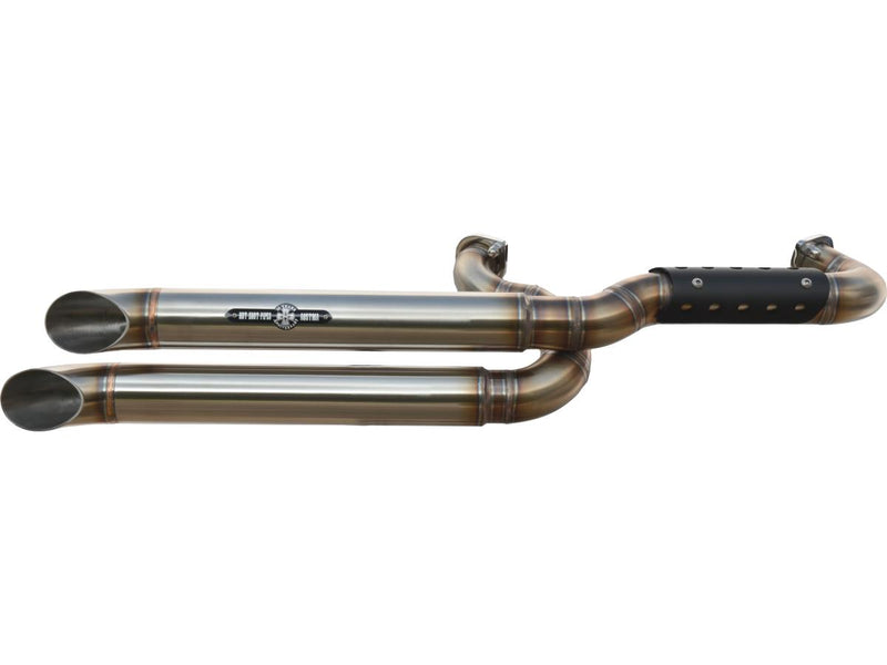 Drager Drag Spoon Outline Headpipes VA Satin Heat Shield Drager Drag Raw - 2 1/2 Inch