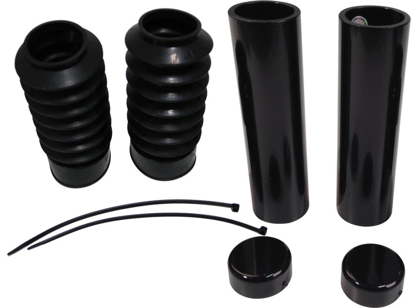 Fork Covers 6 Pieces With Lower Fork Rubbers Black Gloss Powder Coated For 13-14 FXSBSE