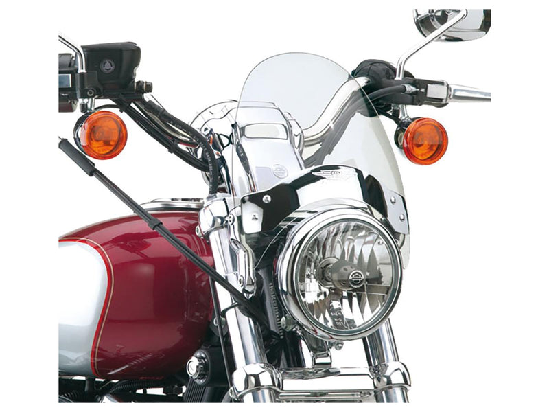 Flyscreen Windshield Kit Chrome Brackets 44-50mm Light Smoke - 8.5 x 9.25 Inch