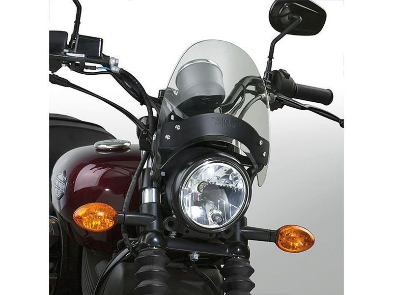 Flyscreen Windshield Kit Black Brackets 44-50mm Light Smoke - 8.5 x 9.25 Inch
