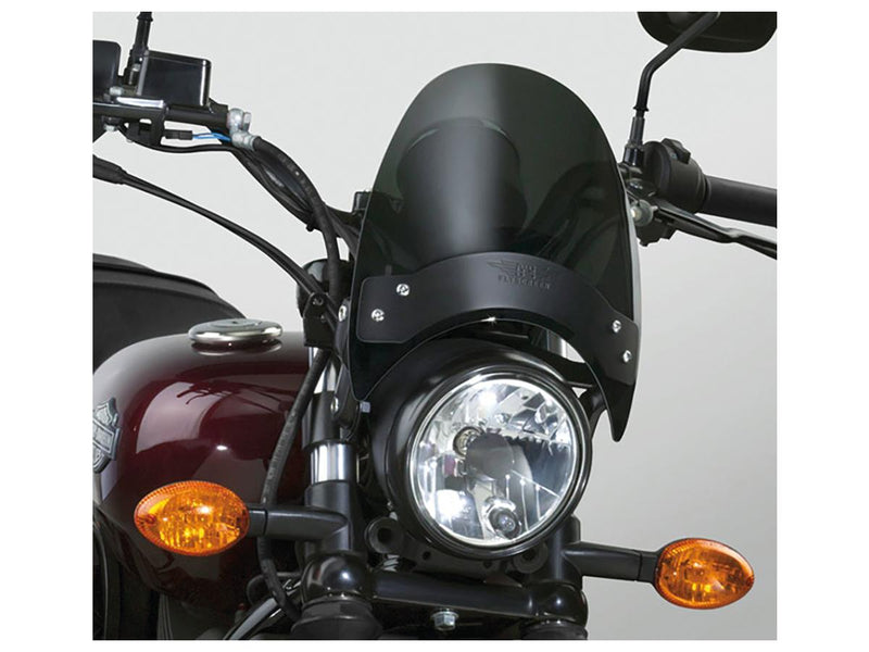 Flyscreen Windshield Kit Black Brackets 52-56mm Dark Smoke - 8.5 x 9.25 Inch