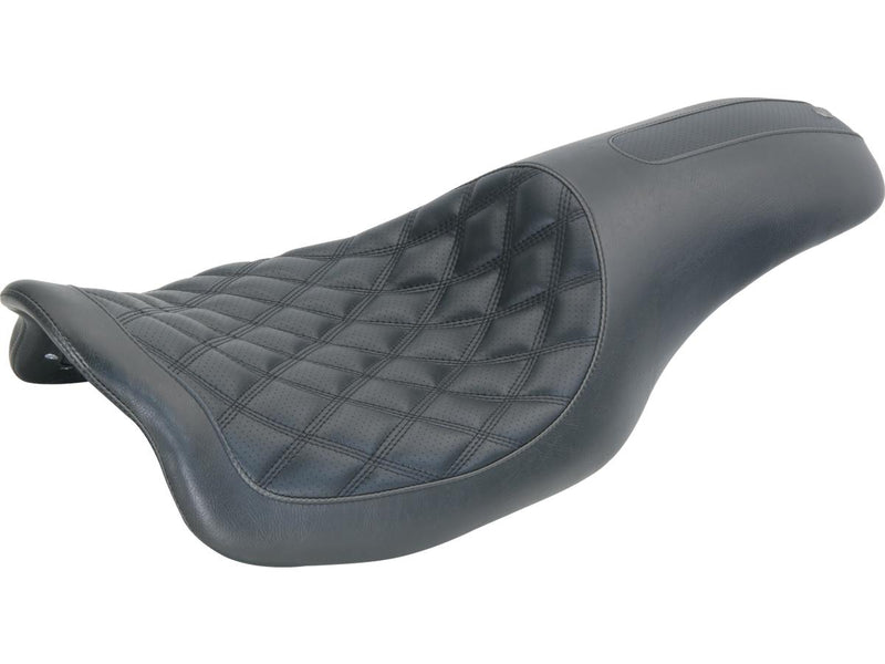 2-Up Boss Diamond Seat Black Vinyl For 08-23 Touring