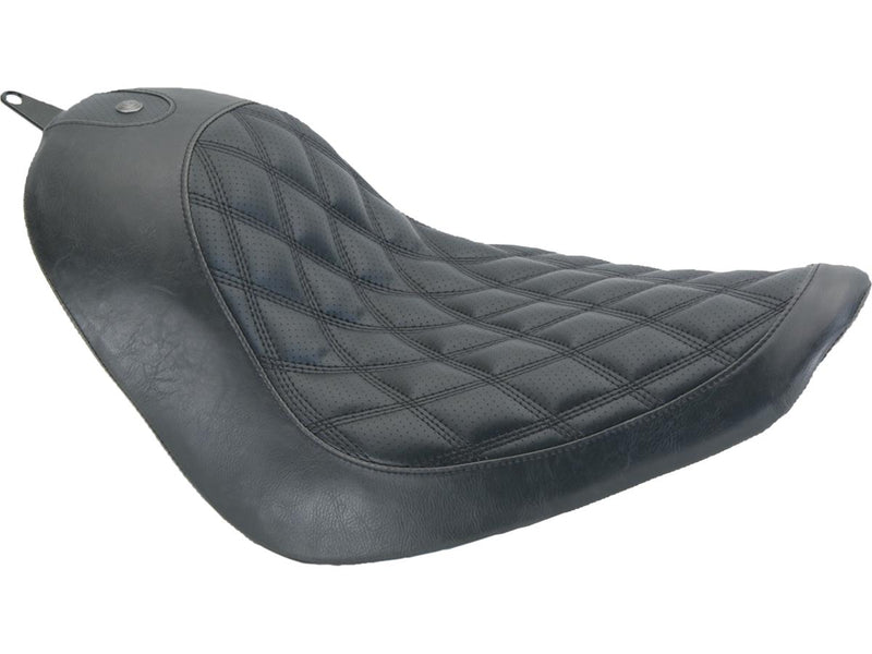 Boss Diamond Solo Seat Black Vinyl For 06-17 Softail