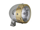 Retro H4 Headlight Brass Aluminium Polish - 120mm