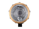Retro H4 Headlight Brass Aluminium Matt Black - 120mm
