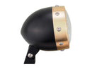 Retro H4 Headlight Brass Aluminium Matt Black - 120mm