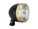 Retro H4 Headlight Brass Aluminium Matt Black - 120mm