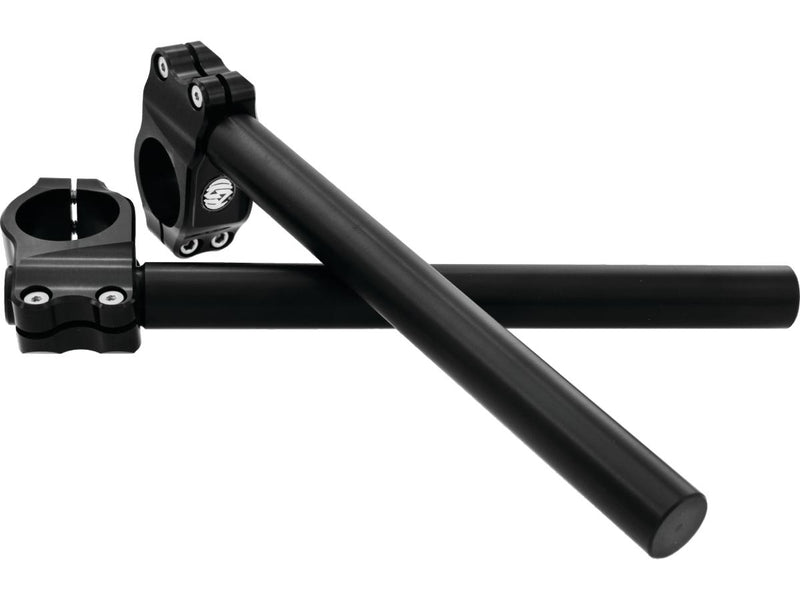 Clip-On Handlebar For 39mm Fork Tubes Dimpled Black Anodized - 1 Inch