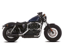 Double Groove Slip-On Mufflers Matt Black For 17-20 Sportster