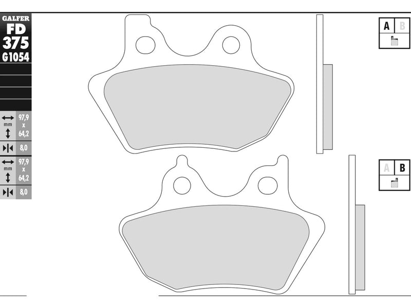 Semi Metallic Compound G1054 Brake Pad Organic Rear For 00-06 Softail