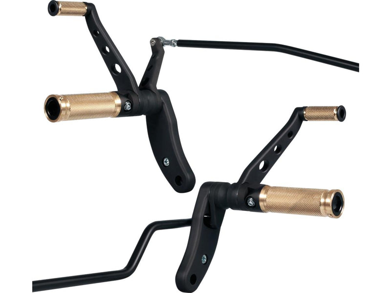 Base Brass Forward Control Kit Black For Dyna Base Brass