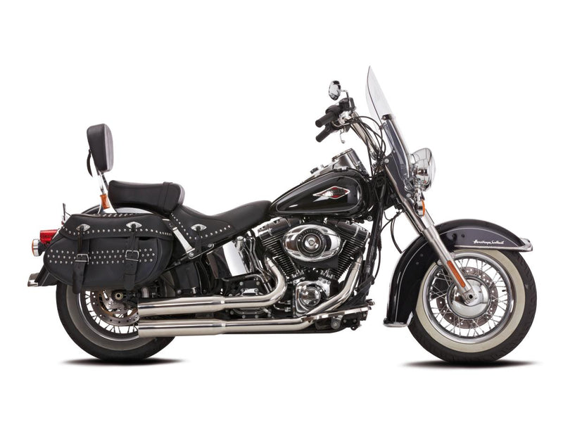 Double Groove 2 In 2 Exhaust System Polished For 07-17 Softail