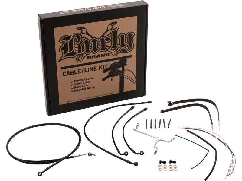 Gorilla Bar Cable Kit Black Vinyl ABS 16 Inch For 17-20 FLHR, 17-18 FLHRC