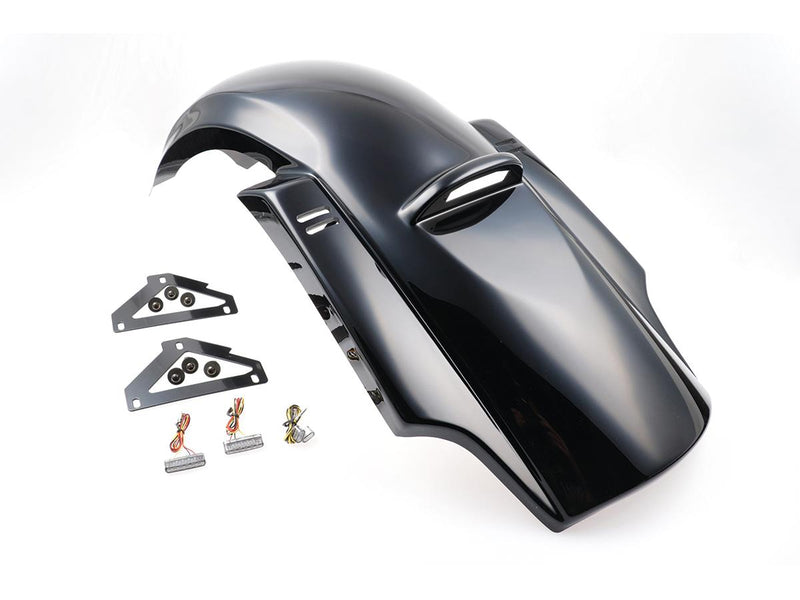 Custom Rear Fender Plain Fender Kit Without Turn Signals & Tail Light Gloss Black