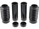 Fork Covers 6 Pieces With Lower Fork Rubbers Black Gloss Powder Coated For 06-17 Dyna