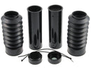 Fork Covers 6 Pieces With Lower Fork Rubbers Black Gloss Powder Coated For 06-17 Dyna