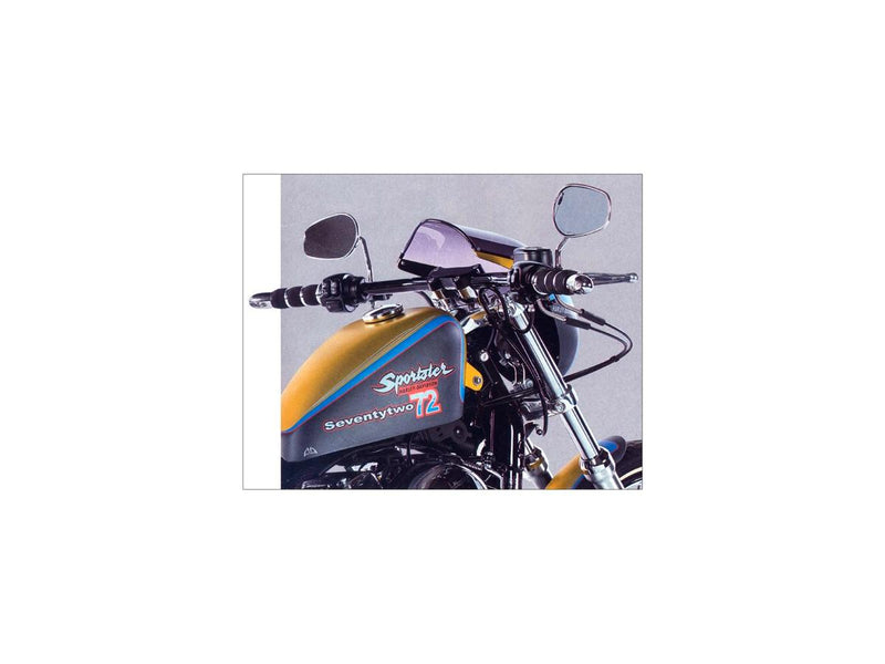 Drag Bar Handlebar Non-Dimpled 3-Hole Black Powder Coated 820mm Throttle Cables