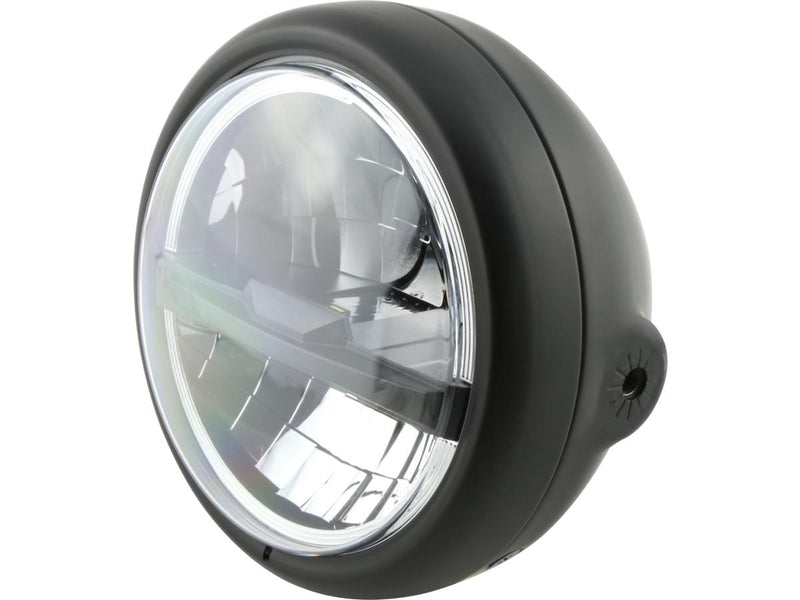 Pecos Type 5 LED Headlight Black Side Mount - 5-3/4 Inch