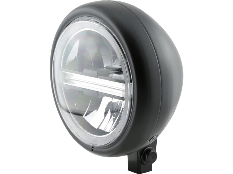 Pecos Type 6 LED Headlight Black Bottom Mount - 5-3/4 Inch