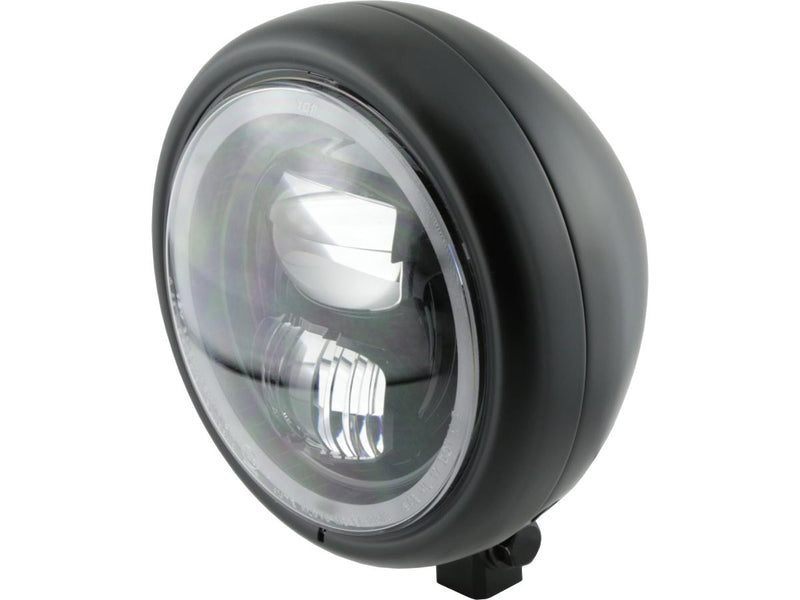 Pecos Type 7 LED Headlight Black Bottom Mount - 5-3/4 Inch