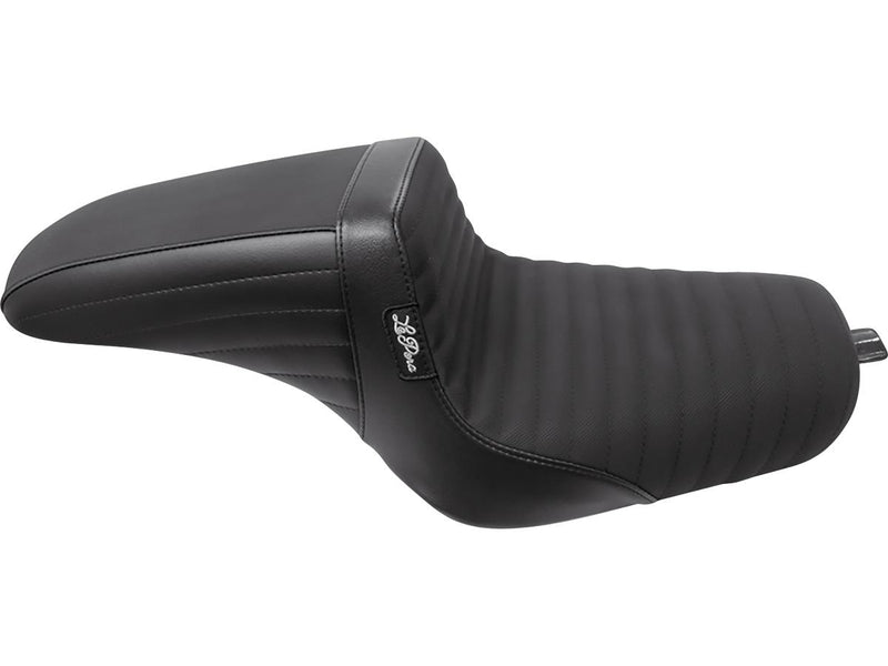 Kickflip Seat Pleated Stitch Grip Black Vinyl For 04-06, 10-20 Sportster