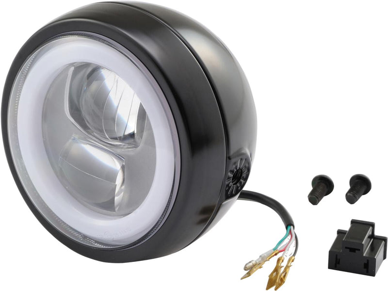 Capsule 120 Headlight Black Powder Coated Projector LED Side Mount - 4.5 Inch