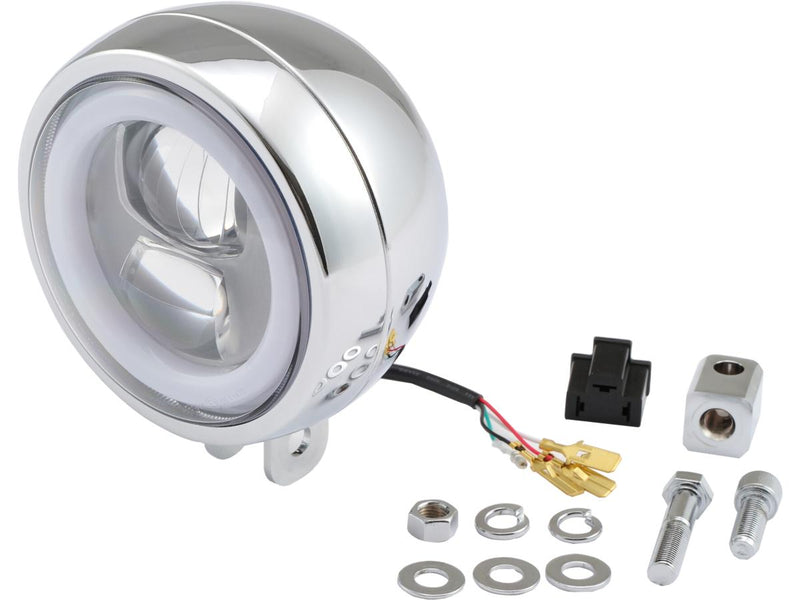 Capsule 120 Headlight Chrome LED Bottom Mount - 4.5 Inch