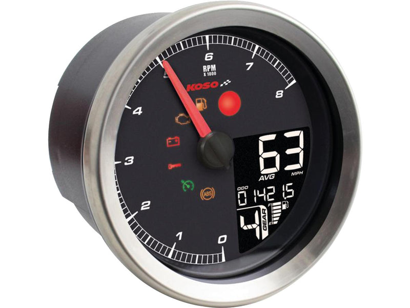 HD-1-04 Speedometer / Tachometer 225 Mph; 360 Km/h Chrome - 85.7mm