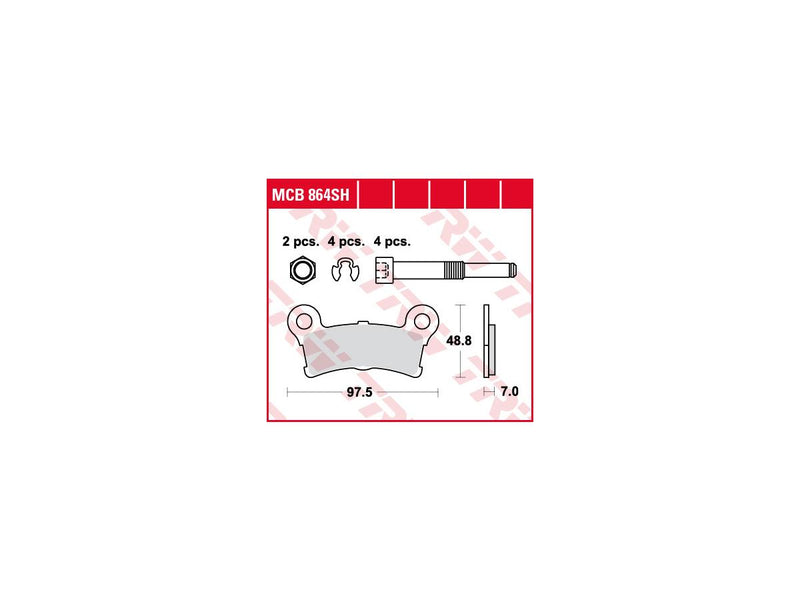 Sinter Street Replacement Rear Brake Pads Sinter For 09-13 Trike