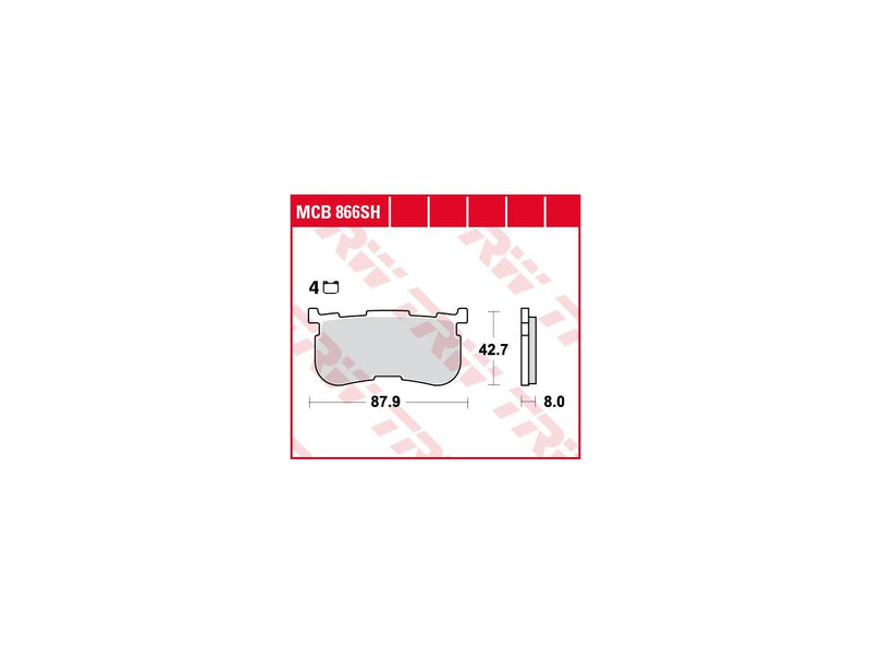 Sinter Street Replacement Rear Brake Pads Sinter For 14-22 Trike