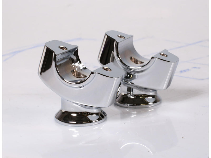 M8 Breakout Flat Risers Angled Chrome - 50.8mm x 1.25 Inch