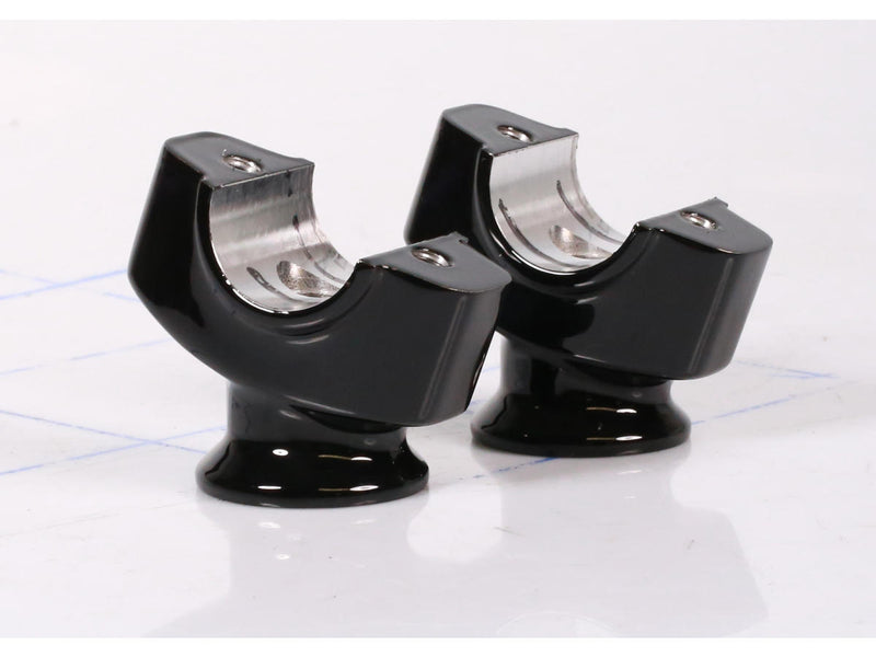 M8 Breakout Flat Risers Angled Gloss Black Powder Coated - 50.8mm x 1.25 Inch