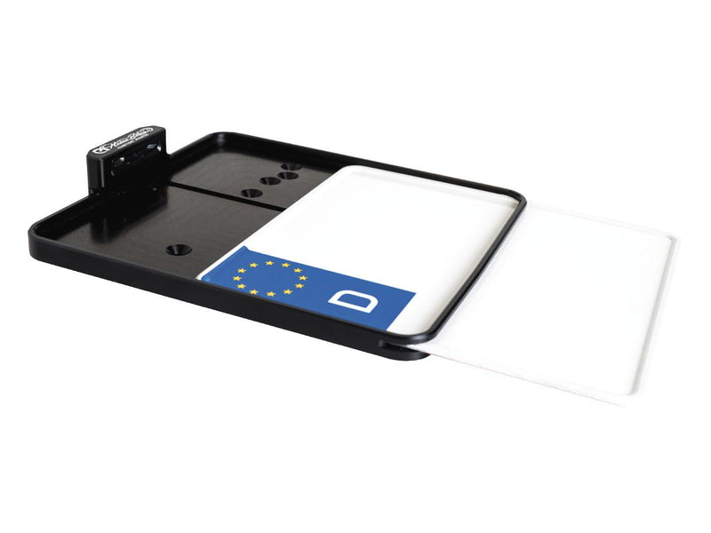 Side Mount License Plate Kit German Specification 180x200mm Black Anodized For 05-20 Sportster