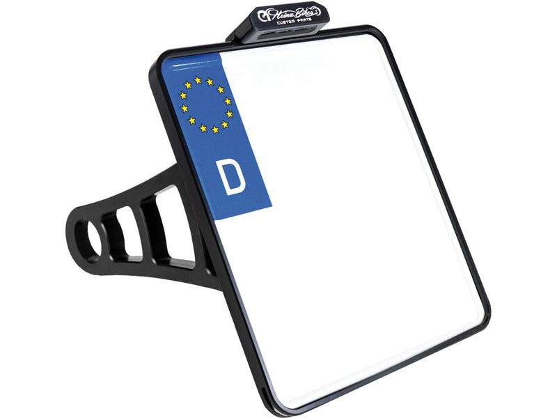 Side Mount License Plate Kit German Specification 180x200mm Black Anodized For 13-14 FXSBSE