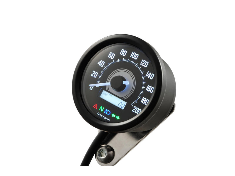 Speedometer Velona With Indicators 200 Km/H Black - 60mm