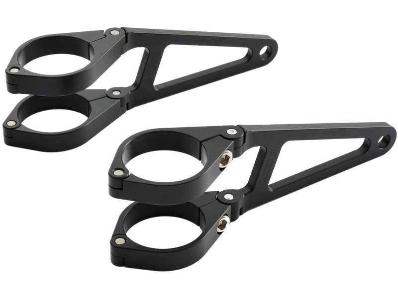 CNC Type Headlight Bracket Long Version Black - 35mm