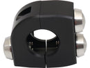 Mo.Switch 3 Push-Button Clamp Polished Push Buttons Black - 7/8 Inch