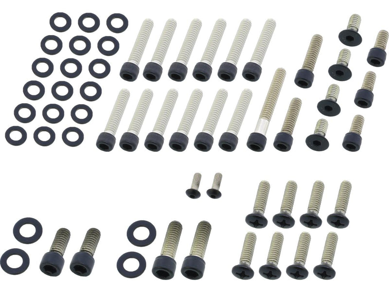 Complete Engine Screw Kit Satin Black Powder Coated For 70-76 FL Shovel