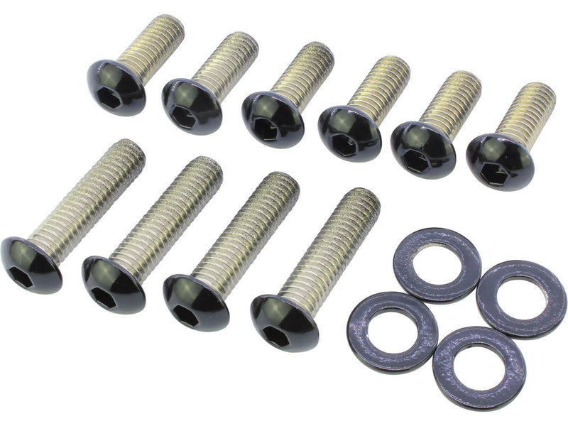 Fender Strut Screw Kits 10 Screws & 4 Washers Gloss Black Powder Coated