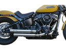 Top Chopp Staggered Exhaust System Black Hole Heat Shield Polished Smooth End Cap Outline - 70mm