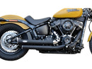 Top Chopp Staggered Exhaust System Without Heat Shield Polished Smooth End Cap Black 70 mm