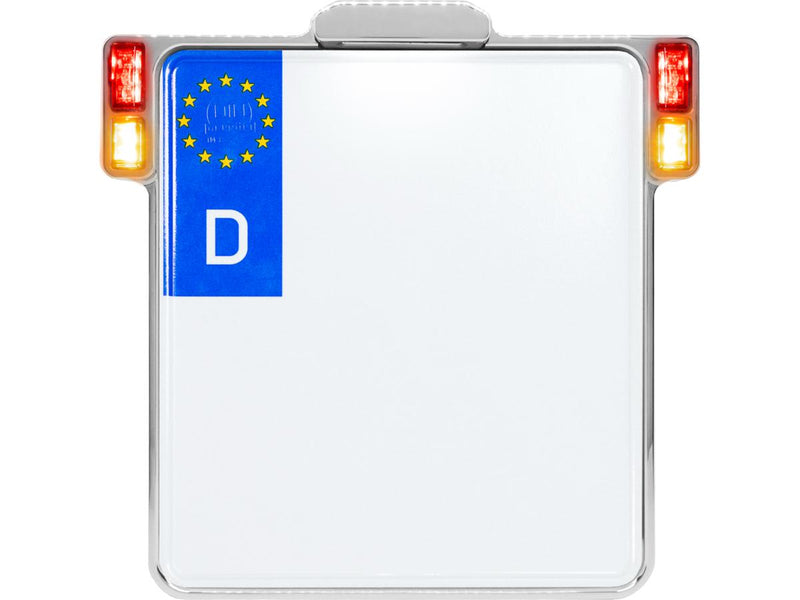 Multifit All-in-One Plate 2.0 With License Plate Light 3in1 LED Signals Chrome Austria