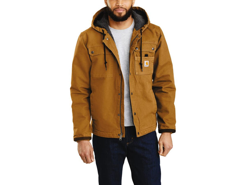 Relaxed Fit Washed Duck Sherpa-Lined Utility Jacket Carhartt Brown