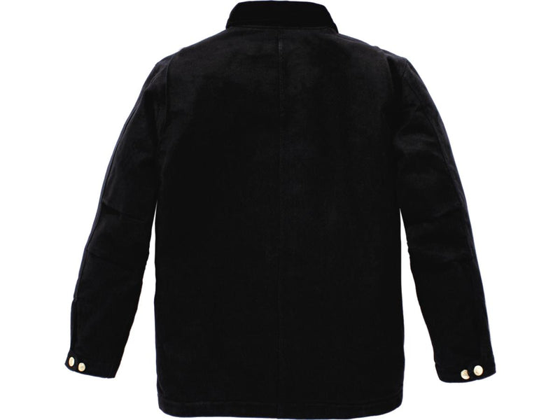 Loose Fit Firm Duck Blanket-Lined Chore Coat Black