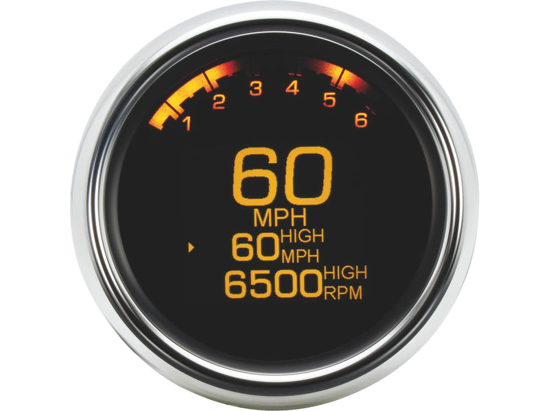 MLX-3000 Series Speedometer/Tachometer 250mph Chrome - 3-3/8 Inch x 85.7mm