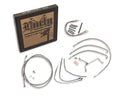 Bagger Bar Cable Kit Stainless Steel Clear Coated Non-ABS Cruise Control 13 Inch For 00-02 FLHTC, 00, 02-03 FLHT