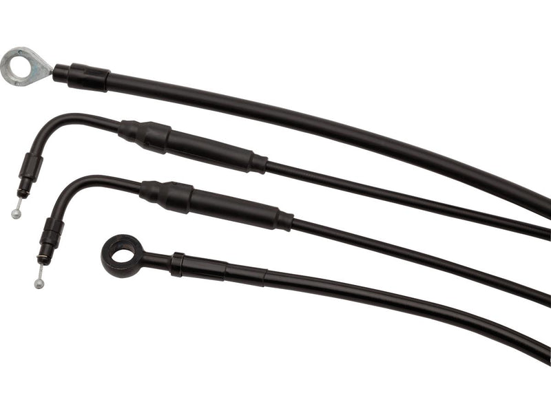 Bagger Bar Cable Kit Stainless Steel Clear Coated Non-ABS Cruise Control 13 Inch For 00-02 FLHTC, 00, 02-03 FLHT